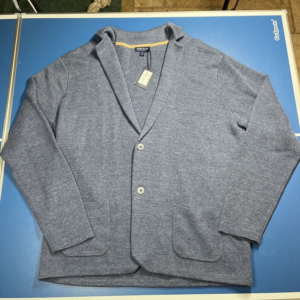 Peter Millar Crown Crafted Concorde Sweater Blazer Blue Pearl Size XXL NWT $500